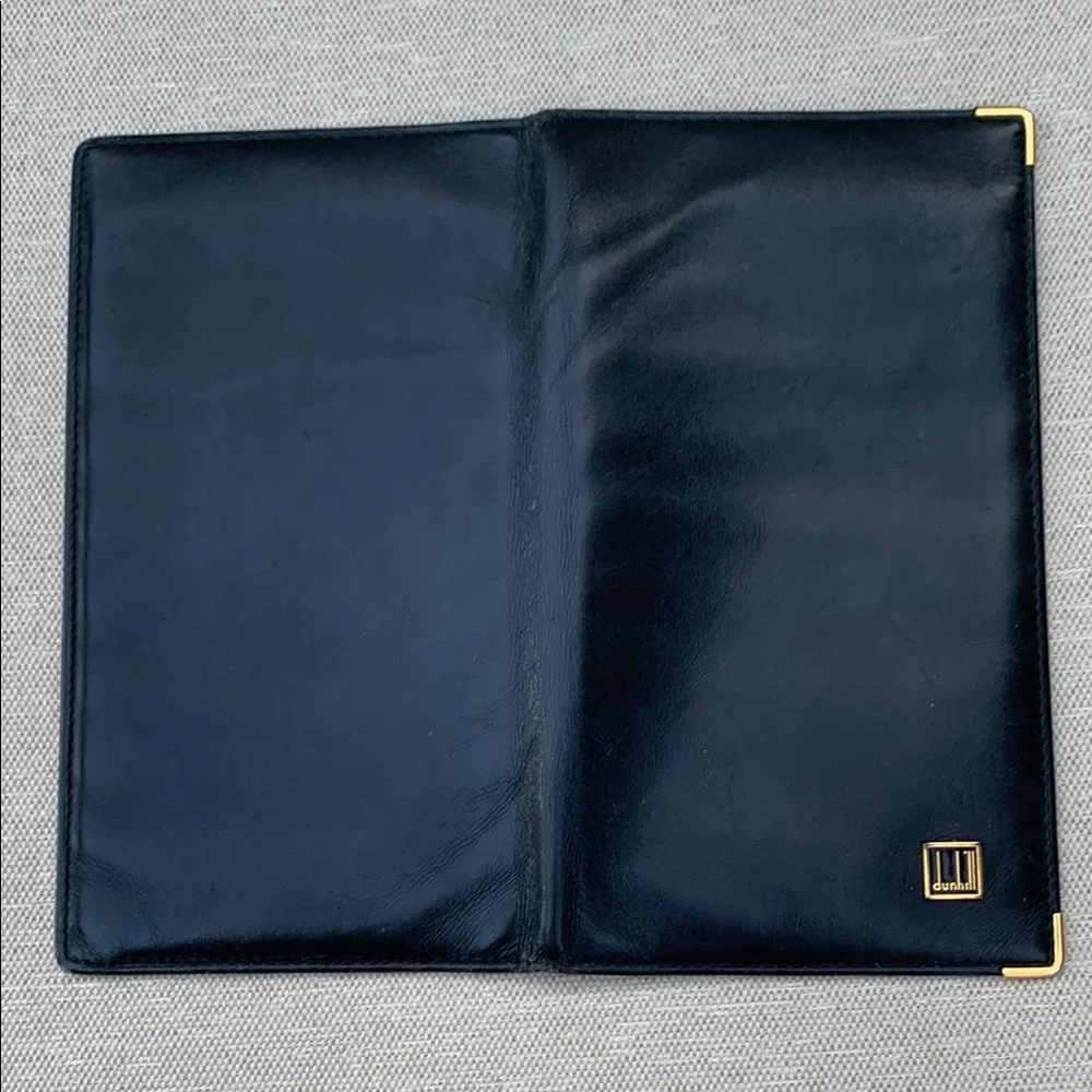 Dunhill Elegant Black Wallet with Gold Accents